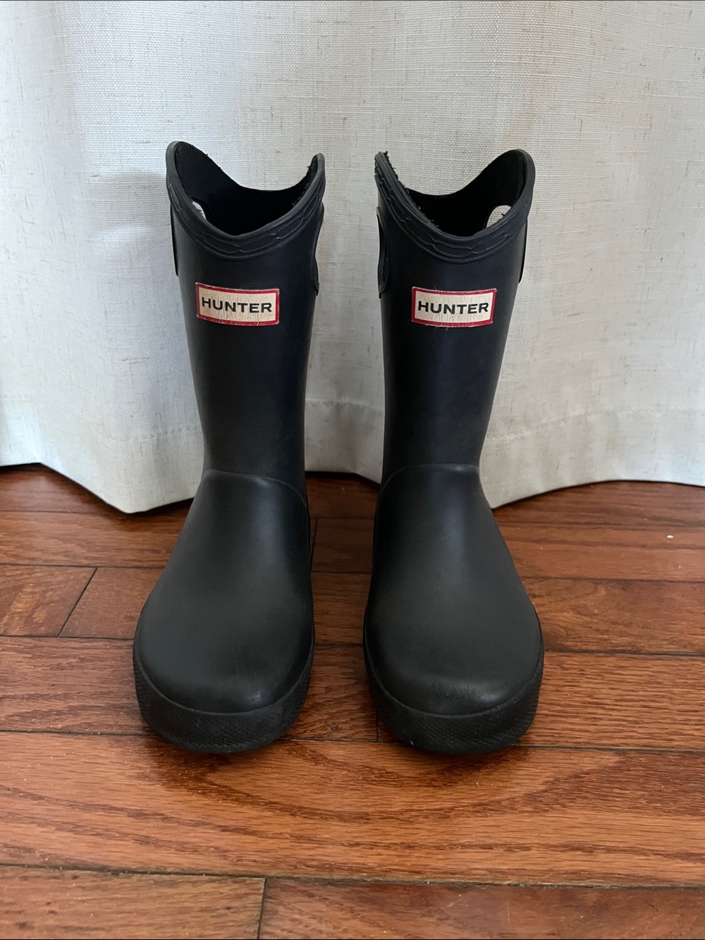 Hunter Kids Black Rubber Rain Boots